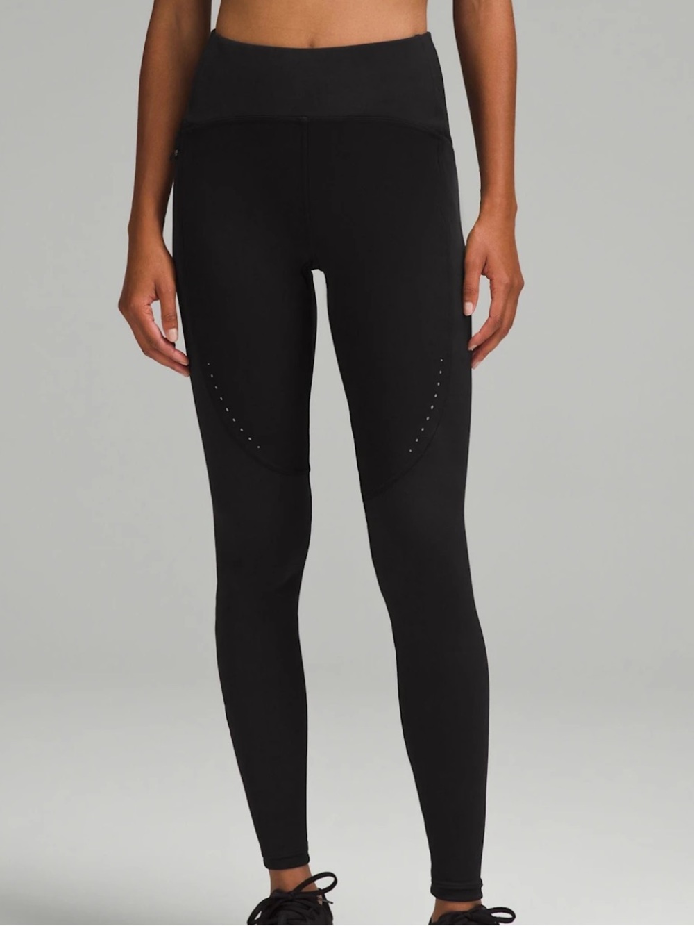LululemonCold Weather High-Rise Reflective Running Tight 28" sz 8 Black Like New